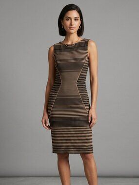 Le Chateau Vintage Brown And Black Dress
